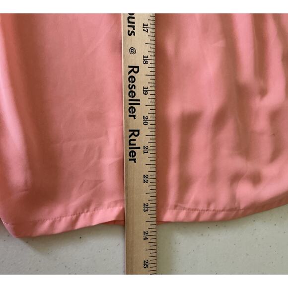 Chanteuse Woman’s Pink Long Sleeve Button Front Pleated Blouse Sz Med Semi Shear - Picture 7 of 9